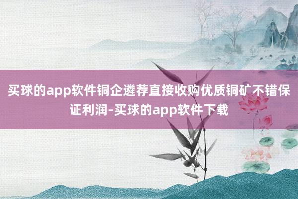 买球的app软件铜企遴荐直接收购优质铜矿不错保证利润-买球的app软件下载