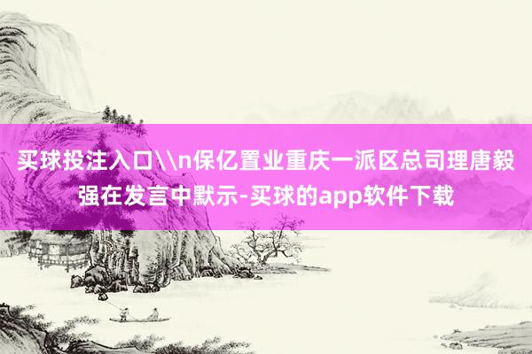 买球投注入口\n保亿置业重庆一派区总司理唐毅强在发言中默示-买球的app软件下载
