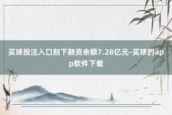 买球投注入口刻下融资余额7.28亿元-买球的app软件下载