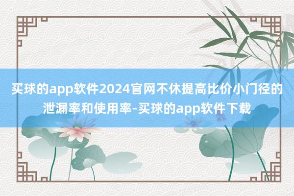 买球的app软件2024官网不休提高比价小门径的泄漏率和使用率-买球的app软件下载