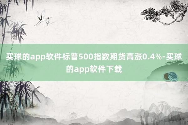 买球的app软件标普500指数期货高涨0.4%-买球的app软件下载