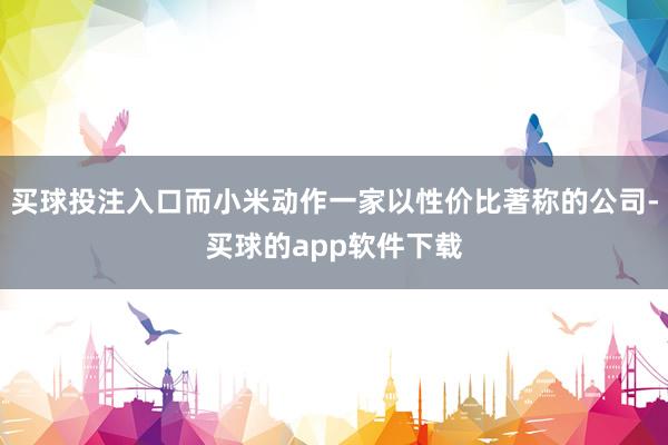 买球投注入口而小米动作一家以性价比著称的公司-买球的app软件下载