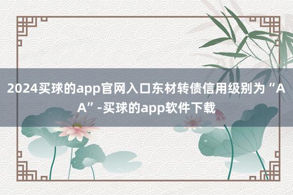 2024买球的app官网入口东材转债信用级别为“AA”-买球的app软件下载