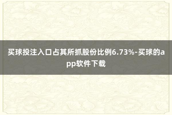 买球投注入口占其所抓股份比例6.73%-买球的app软件下载
