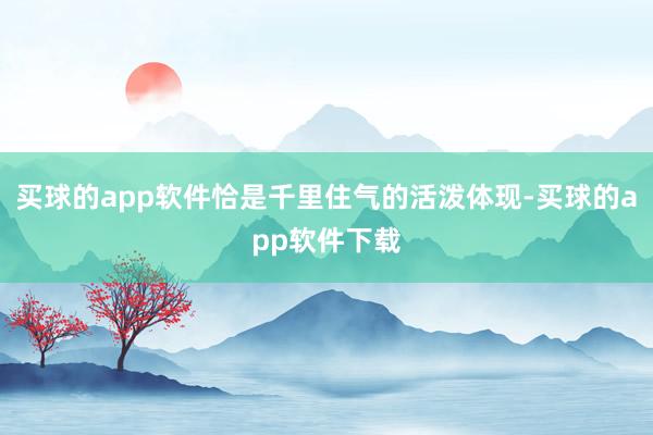 买球的app软件恰是千里住气的活泼体现-买球的app软件下载