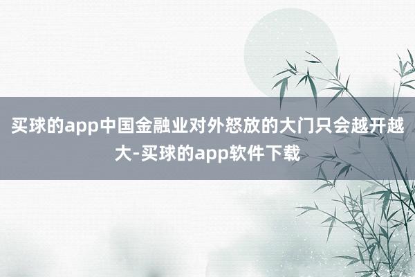 买球的app中国金融业对外怒放的大门只会越开越大-买球的app软件下载