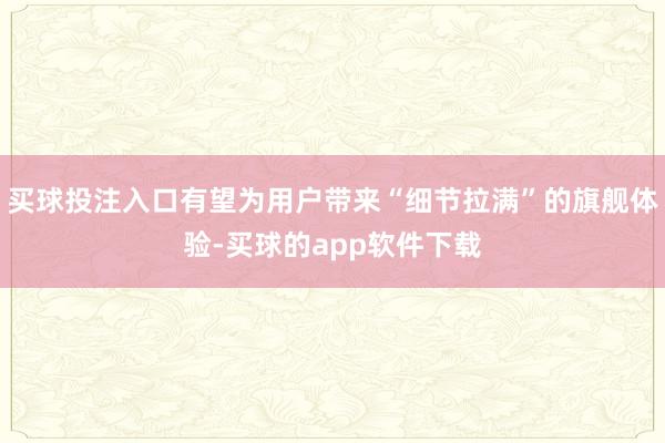 买球投注入口有望为用户带来“细节拉满”的旗舰体验-买球的app软件下载