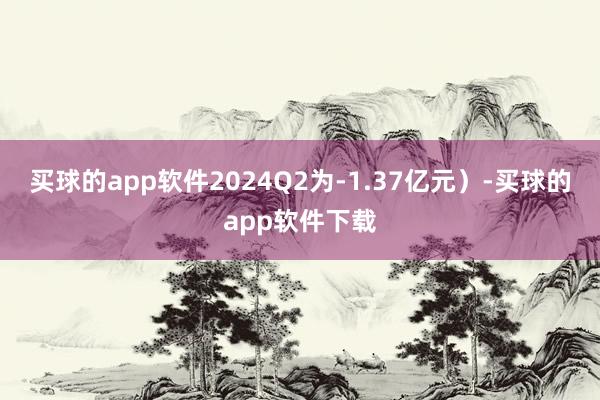 买球的app软件2024Q2为-1.37亿元）-买球的app软件下载