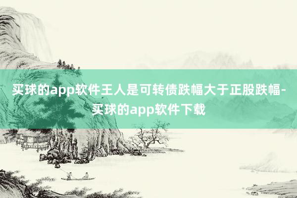 买球的app软件王人是可转债跌幅大于正股跌幅-买球的app软件下载