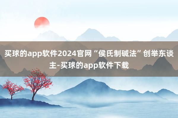 买球的app软件2024官网“侯氏制碱法”创举东谈主-买球的app软件下载